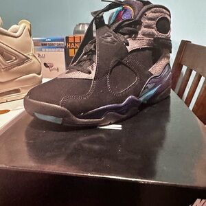 Black and Purple High-Top Sneakers